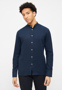 Givn Berlin Flanellhemd WES aus Bio-Baumwolle Buttoned Shirt Marine Blue
