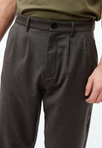 Givn Berlin Hose GBLORENZ aus Wolle mit Bundfalten Trousers Grey