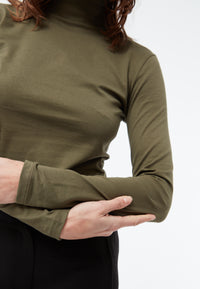 Givn Berlin Longsleeve GBVIDA aus Bio-Baumwolle mit Turtleneck Longsleeve Khaki