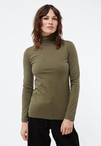 Givn Berlin Longsleeve GBVIDA aus Bio-Baumwolle mit Turtleneck Longsleeve Khaki