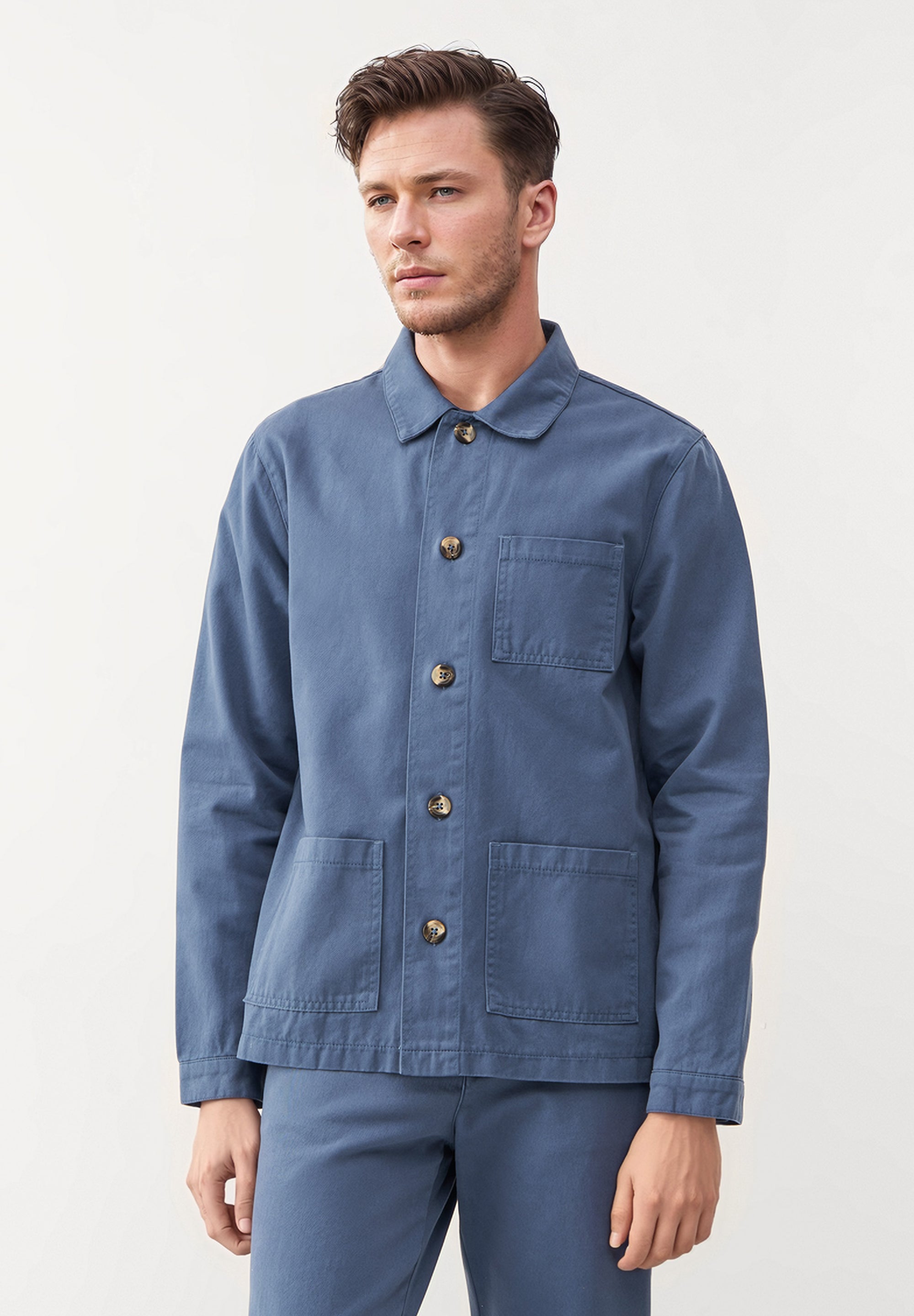 Givn Berlin Overshirt GBBEN aus Bio-Baumwolle Jacket Steel Blue