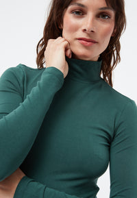 Givn Berlin Rollkragen-Longsleeve VIDA aus TENCEL™ Lyocell Longsleeve Cedar Green (Tencel)