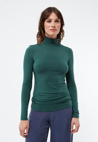 Givn Berlin Rollkragen-Longsleeve VIDA aus TENCEL™ Lyocell Longsleeve Cedar Green (Tencel)
