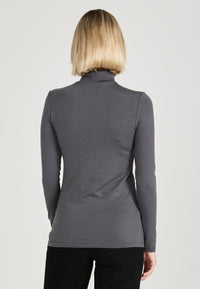 Givn Berlin Rollkragen-Longsleeve VIDA aus TENCEL™ Lyocell Longsleeve Shadow Grey (Tencel)