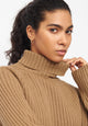 Givn Berlin Rollkragen-Strickullover CASSIA aus recycelter Wolle Sweater Camel Beige