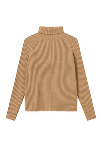 Givn Berlin Rollkragen-Strickullover CASSIA aus recycelter Wolle Sweater Camel Beige