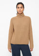 Givn Berlin Rollkragen-Strickullover CASSIA aus recycelter Wolle Sweater Camel Beige