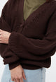 Givn Berlin Strickcardigan GBDESIREE oversize aus Bio-Baumwolle mit Perlmuster-Strick Cardigan Coffee Brown