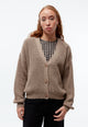 Givn Berlin Strickcardigan GBDESIREE oversize aus Bio-Baumwolle mit Perlmuster-Strick Cardigan Light Taupe