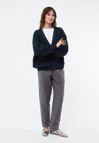 Givn Berlin Strickcardigan GBDESIREE oversize aus Bio-Baumwolle mit Perlmuster-Strick Cardigan Midnight Blue