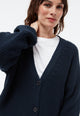 Givn Berlin Strickcardigan GBDESIREE oversize aus Bio-Baumwolle mit Perlmuster-Strick Cardigan Midnight Blue