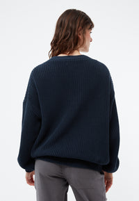 Givn Berlin Strickcardigan GBDESIREE oversize aus Bio-Baumwolle mit Perlmuster-Strick Cardigan Midnight Blue