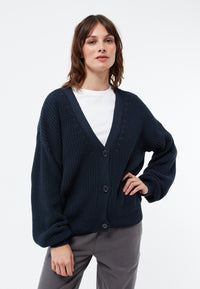 Givn Berlin Strickcardigan GBDESIREE oversize aus Bio-Baumwolle mit Perlmuster-Strick Cardigan Midnight Blue
