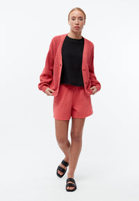 Givn Berlin Strickcardigan GBDESIREE oversize aus Bio-Baumwolle mit Perlmuster-Strick Cardigan Sunset Coral