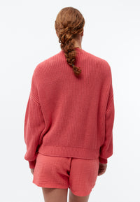 Givn Berlin Strickcardigan GBDESIREE oversize aus Bio-Baumwolle mit Perlmuster-Strick Cardigan Sunset Coral