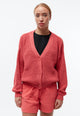 Givn Berlin Strickcardigan GBDESIREE oversize aus Bio-Baumwolle mit Perlmuster-Strick Cardigan Sunset Coral