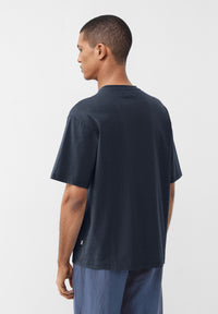 Givn Berlin Strukturiertes T-Shirt GBCLIFF relaxed Fit aus Bio-Baumwolle T-Shirt Midnight Blue (Waffle)