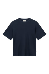 Givn Berlin Strukturiertes T-Shirt GBCLIFF relaxed Fit aus Bio-Baumwolle T-Shirt Midnight Blue (Waffle)