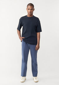 Givn Berlin Strukturiertes T-Shirt GBCLIFF relaxed Fit aus Bio-Baumwolle T-Shirt Midnight Blue (Waffle)