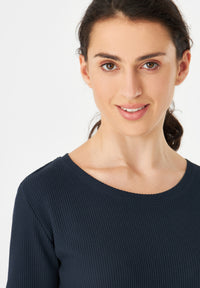 Givn Berlin T-Shirt GBCAPRINA relaxed Fit aus Bio-Baumwolle T-Shirt Midnight Blue (Waffle)