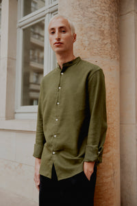 Givn Berlin Flanellhemd WES aus Bio-Baumwolle Buttoned Shirt Moss Green