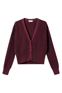 Givn Berlin Strickjacke ESTELLE  aus Bio-Baumwolle Cardigan Bordeaux