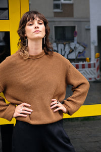 Givn Berlin Strickpullover ARIA aus Bio-Baumwolle Sweater Caramel Brown