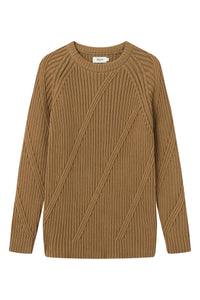 Givn Berlin Strickpullover JULIAN aus Bio-Baumwolle Sweater Caramel Brown