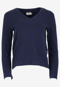 Second Hand Sweater EDDA aus recycelter Baumwolle - Midnight Blue - S