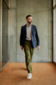 Second hand jacket BENT made from organic cotton - Midnight Blue (Structure) - L