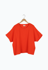 Second Hand Musselinkleid ALVA aus Bio-Baumwolle - Sunset Orange - XL
