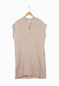 Second Hand Leinenkleid BIANCA aus Leinen - Camel (Linen) - L