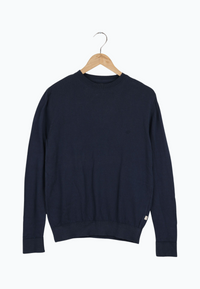 Second hand knitted sweater GBCOSMO regular made from organic cotton - Midnight Blue - S
