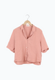 Second Hand Preloved short sleeve blouse CAROL made of linen - Desert Peach (Linen) - L - N/A - L
