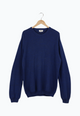 Second Hand Strickpullover AIDEN aus Bio-Baumwolle - Deep Blue (Melange) - XL