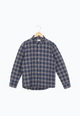Second hand organic cotton flannel shirt KENT - Navy (Checks) - N/A - M