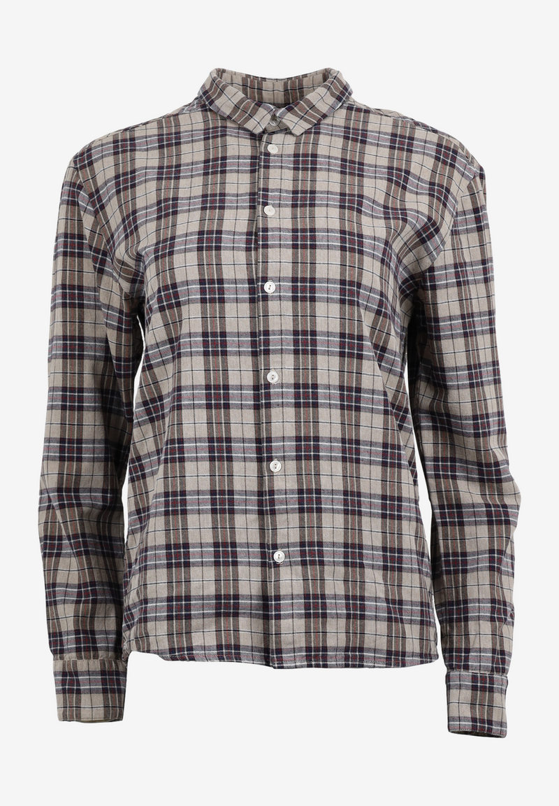 Second hand flannel shirt KENT made from organic cotton - Camel (Checks) - S