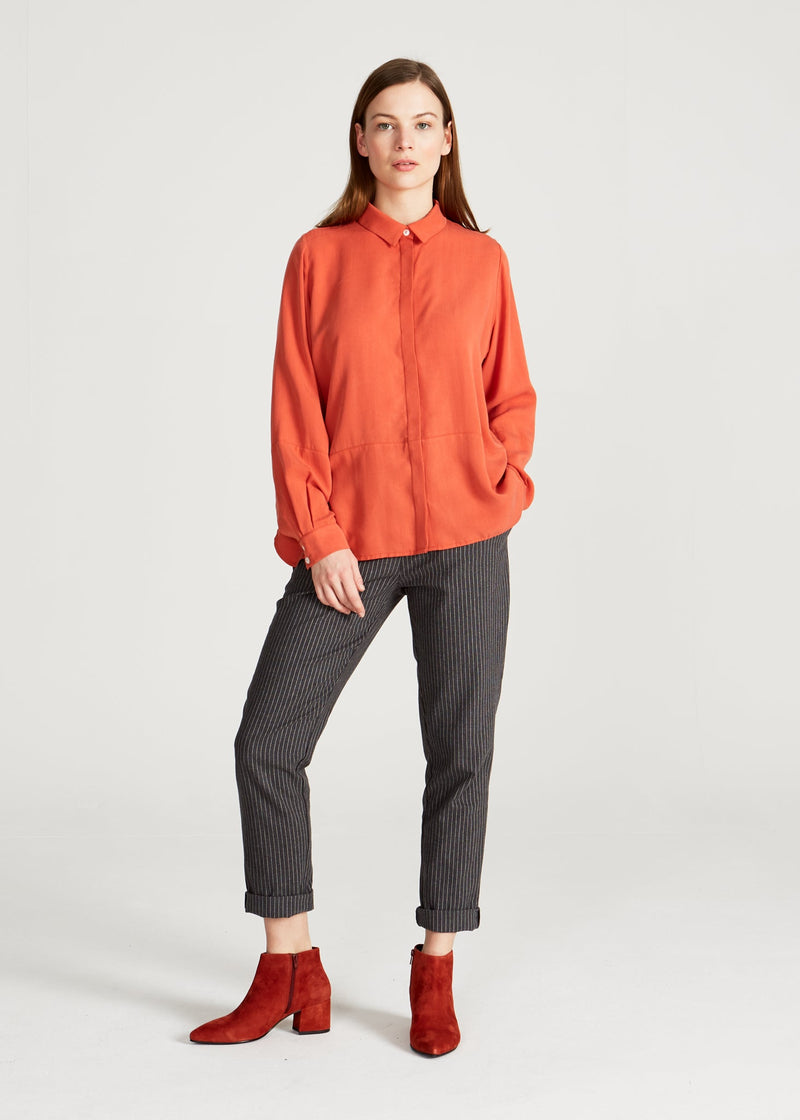 Second Hand Bluse IVY aus TENCEL™ Lyocell - Dark Coral (Tencel) - S