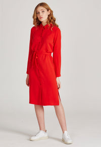 Second Hand Hemdblusenkleid MERLE aus TENCEL™ Lyocell - Lava Red (Tencel) - XL