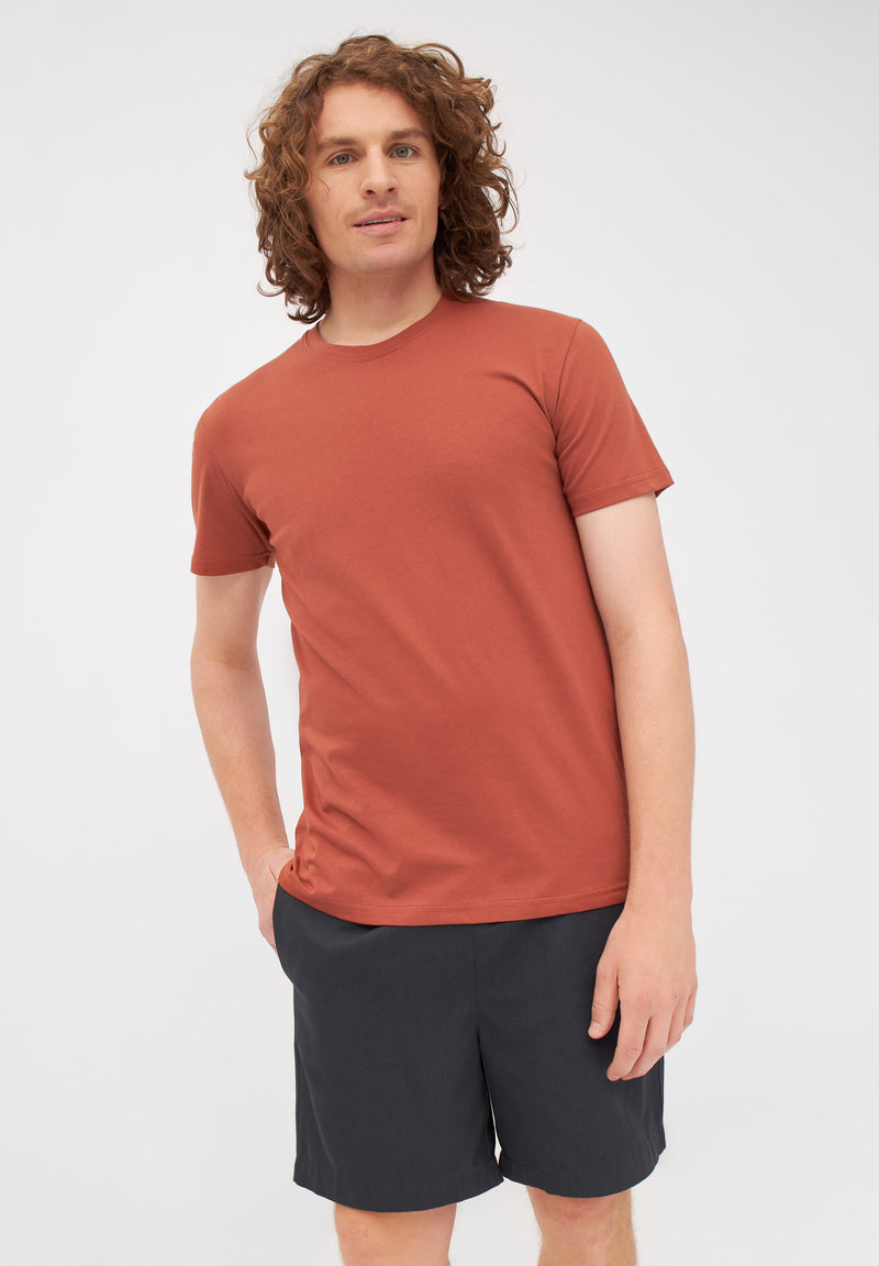 Second hand COLBY T-shirt made from organic cotton - Terracotta - S