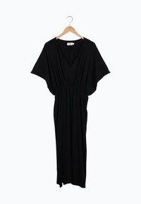 Second Hand Jersey-Kleid VICKY aus TENCEL™ Lyocell - Black (Tencel) - S