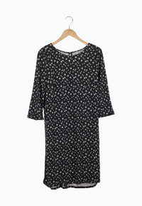 Second hand dress FREYA made of TENCEL™ Lyocell - Black / White Flowers (Tencel) - M