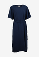 Second hand muslin dress ALVA made from organic cotton - Midnight Blue - M