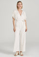 Second Hand Jumpsuit INGA aus LENZING™ ECOVERO™ - Clay / White (Flowers) - S