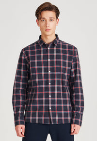 Second Hand Karo-Hemd KENT aus Bio-Baumwolle - Blue / Red (Checks) - S