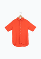 Second hand linen short sleeve shirt DYLAN - Sunset Orange (Linen) - S