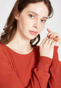 Second hand organic cotton CORA dress - Rusty Orange - L
