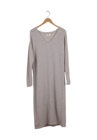 Second hand knitted dress JOSEPHINE made from recycled wool - Light Grey - S