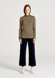 Second hand turtleneck longsleeve VIDA made from TENCEL™ Lyocell - Blue / Camel (Stripes) - L