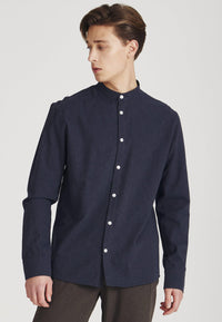 Second hand flannel shirt WES made from organic cotton - Midnight Blue - N/A - XL